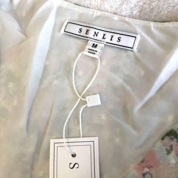 NWT Senlis Floral Fruit Elaine Ruffle V-Neck, M - Picture 10 of 16